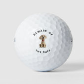 Funny Labrador "Beware of the Ruff" Golf Balls ゴルフボール (正面)