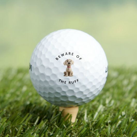 Funny Labrador "Beware of the Ruff" Golf Balls ゴルフボール (インサイチュ 木)
