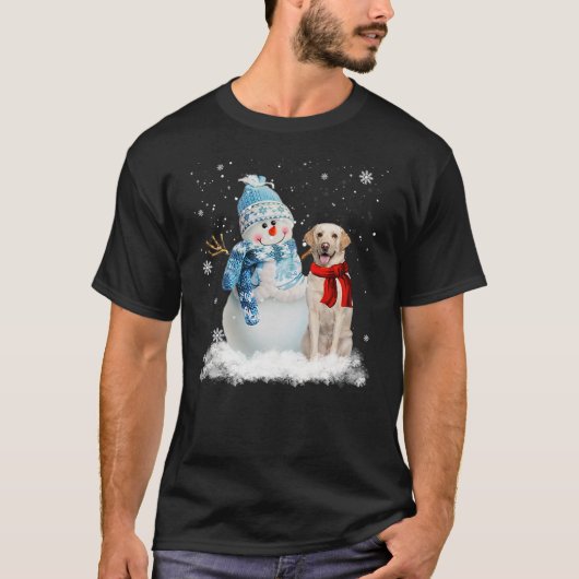Funny Labrador Dog Christmas Snowman Christmas Paj Tシャツ (正面)