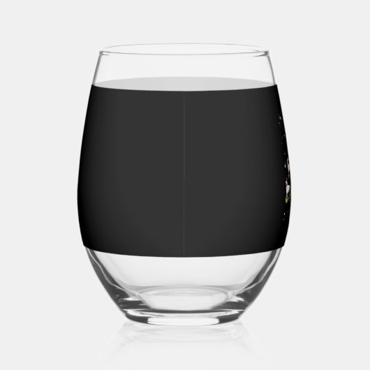 Funny Labrador Retriever Christmas Tree Classic T- ステムなしワイングラス (右)