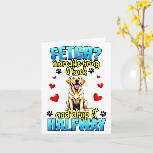 Funny Labrador Retriever Design For Dog Owner  カード (黄色い花)