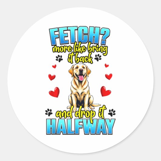 Funny Labrador Retriever Design For Dog Owner  ラウンドシール (正面)