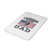 Funny Lacrosse Dad American Flag Vintage Shirt Des バスマット (アングル)