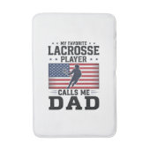 Funny Lacrosse Dad American Flag Vintage Shirt Des バスマット (正面縦)