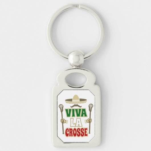 Funny Lacrosse Keychain - Lax Gift VIVA LA CROSSE キーホルダー (正面)