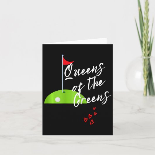 Funny Ladies Golf Greens Women Queens Love Golfing カード (正面)