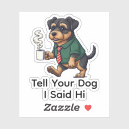 Funny Lakeland Terrier Dog Business Suit Coffee シール