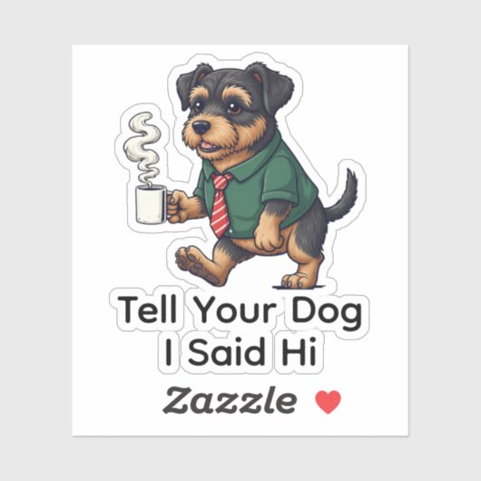 Funny Lakeland Terrier Dog Business Suit Coffee  シール (シート)