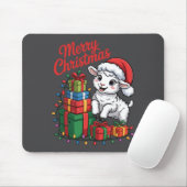Funny Lamb Santa Hat Animals Lovers Ugly Christmas マウスパッド (マウス)