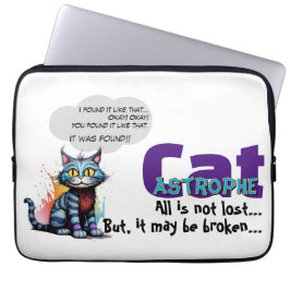 Funny Laptop Sleeve – CatAstrophe: ...not lost ラップトップスリーブ
