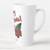 Funny latte mug with red truck and Christmas tree カフェラテマグ (右)