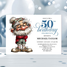 Funny Laugh Out Loud Man Turning 50 Invitation 招待状