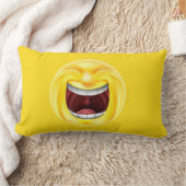 Funny Laughing Emoji Face ランバークッション (ブランケット)