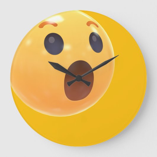 Funny Laughing Emoji Face ラージ壁時計 (正面)