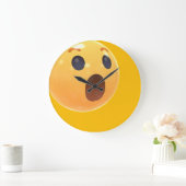 Funny Laughing Emoji Face ラージ壁時計 (ホーム)