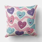 Funny laughing hearts Design cushion Kissen クッション (裏面)