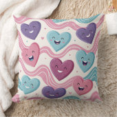 Funny laughing hearts Design cushion Kissen クッション (ブランケット)