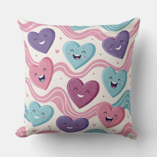 Funny laughing hearts Design cushion Kissen クッション