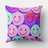 Funny laughing smiling faces Design cushion Kissen クッション (裏面)