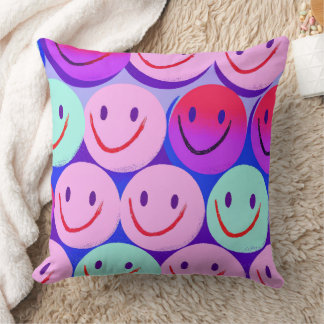 Funny laughing smiling faces Design cushion Kissen クッション