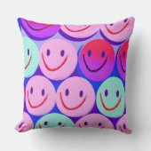 Funny laughing smiling faces Design cushion Kissen クッション (正面)