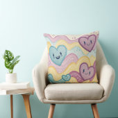 Funny laughing smiling hearts Design cushion クッション (椅子)