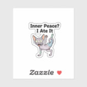 Funny Lavender Sphynx Cat Cartoon Art シール (シート)