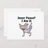 Funny Lavender Sphynx Cat Cartoon Art ポストカード (正面/裏面)