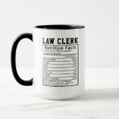 Funny Law Clerk Nutrition Facts Paralegal Gift マグカップ (左)