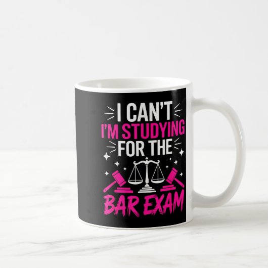 Funny Law School Student Gift - Can't Studying For コーヒーマグカップ (右)