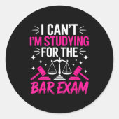 Funny Law School Student Gift - Can't Studying For ラウンドシール (正面)