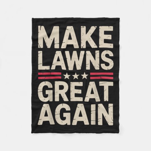 Funny Lawn Mower Art For Men Women Lawn Mowing Lan フリースブランケット (正面)