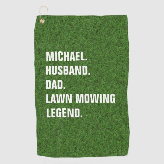 Funny Lawn Mowing Legend Personalized  ゴルフタオル (正面)