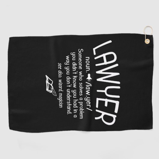 Funny Lawyer Definition ゴルフタオル (横)