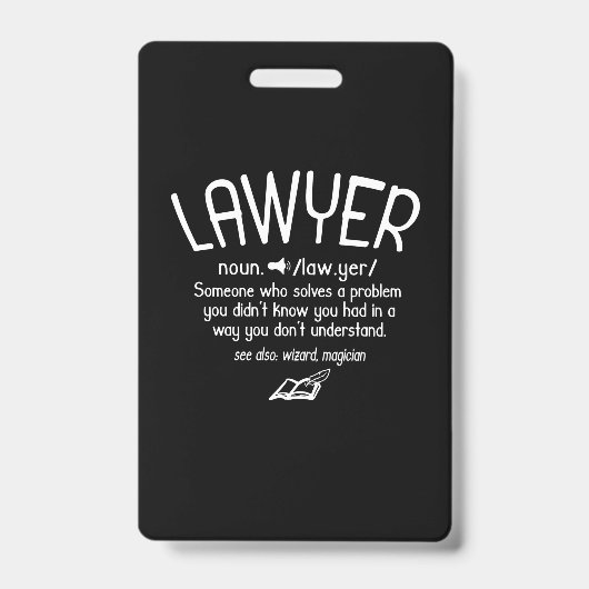 Funny Lawyer Definition バッジ (表面)