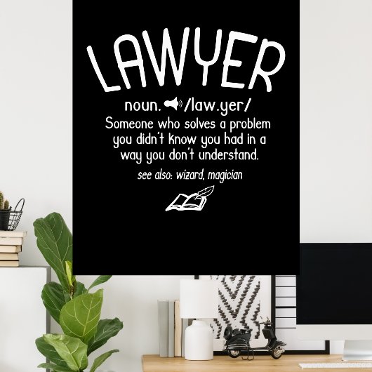 Funny Lawyer Definition ポスター (ホームオフィス)