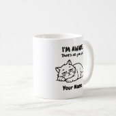 Funny Lazy Cat Coffee Mug | Custom I’m Awake コーヒーマグカップ (正面右)