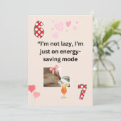 Funny Lazy Cat Energy Saving Mode Humor Card シーズンカード (スタンド正面)