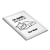 Funny Lazy Cat Notebook | Custom I’m Awake Design ノートブック (右側)