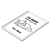 Funny Lazy Cat Notebook | Custom I’m Awake Design ノートブック (左側)