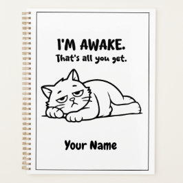 Funny Lazy Cat Planner | Custom I’m Awake Design プランナー手帳