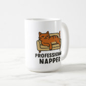 Funny Lazy Cat T-Shirt – Professional Napper Carto コーヒーマグカップ (正面右)