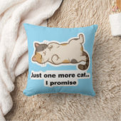 Funny Lazy Cat Throw Pillow – “One More Cat I Prom クッション (ブランケット)