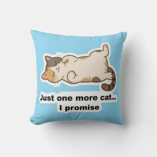Funny Lazy Cat Throw Pillow – “One More Cat I Prom クッション