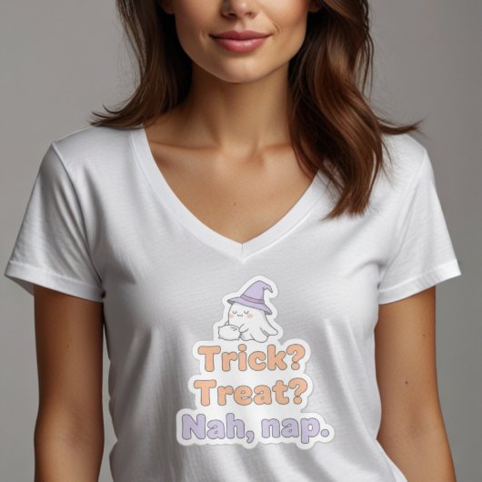 Funny Lazy Halloween Quote | Trick Treat Nap Desig Tシャツ