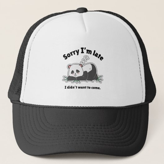 Funny Lazy Panda Design キャップ (正面)