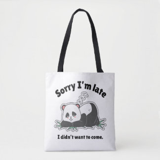 Funny Lazy Panda Design トートバッグ
