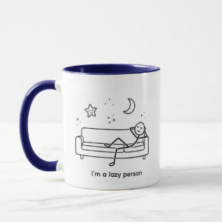 Funny Lazy Person Stickman Couch Chill Mug マグカップ