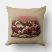 funny Lazy Santa Claus pillow  クッション (正面)