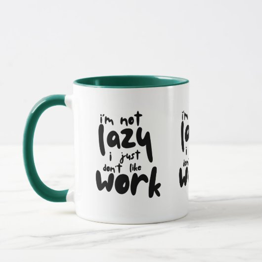 Funny Lazy Work Sarcastic Office Quote Coffee Mug マグカップ (左)